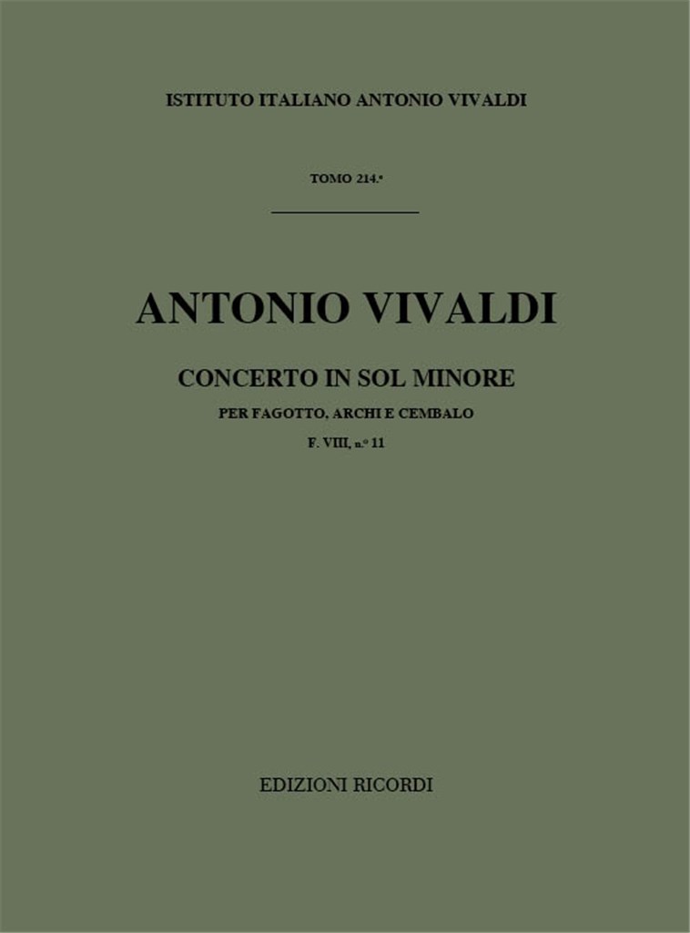 Concerti Per Fg., Archi E B.C.: In Sol Min. Rv 496